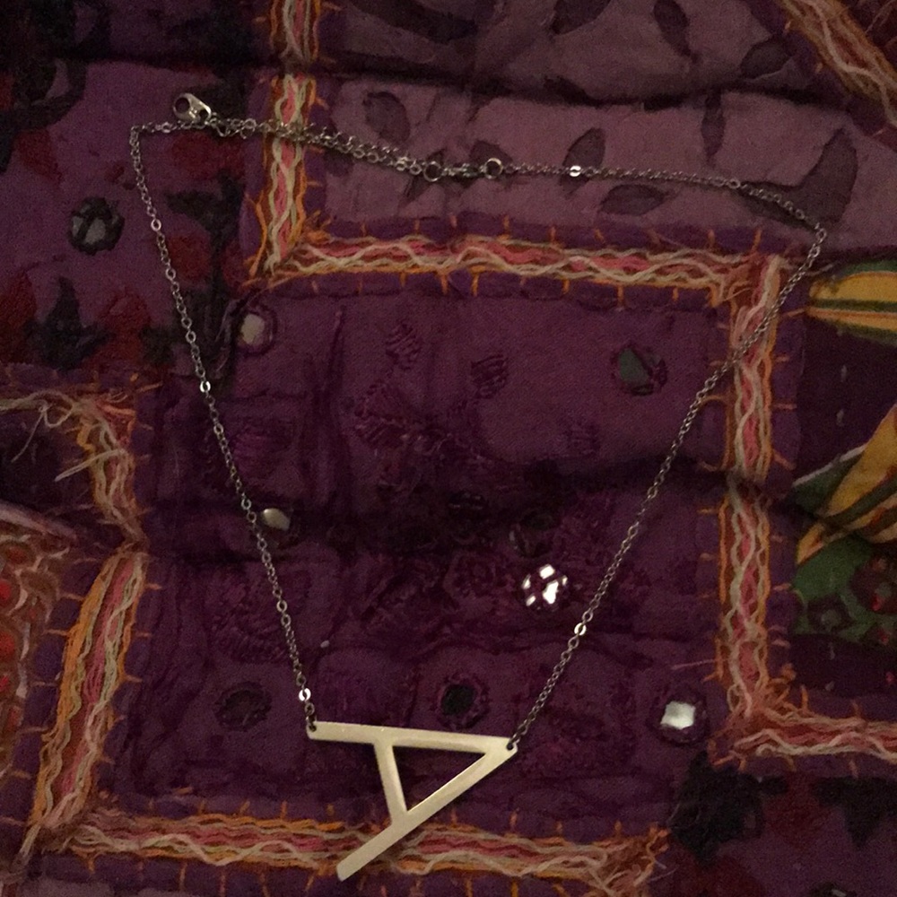 stainless steel “A” necklace